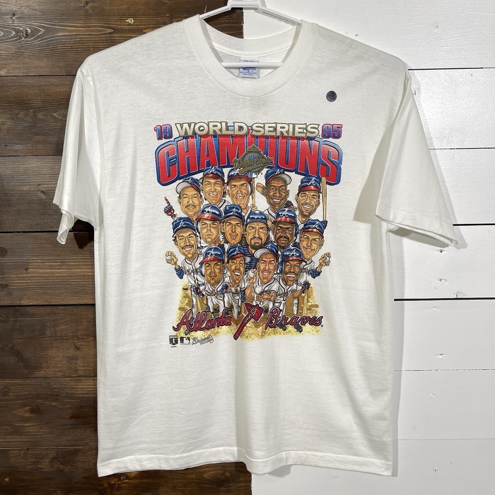 Vintage 1995 Atlanta Braves World Series Champions T-Shirt MLB Men's XL Salem